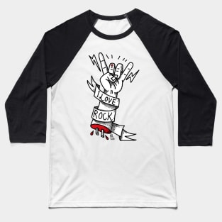 I Love Rock Baseball T-Shirt